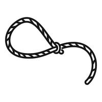Western lasso icon outline vector. Rope knot vector