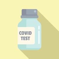 Covid test jar icon flat vector. Nose check vector