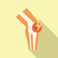 Pain knee icon flat vector. Medical disease vector