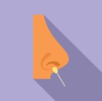 Nose swab check icon flat vector. Corona test vector