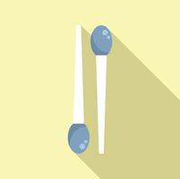 Flu swab icon flat vector. Nose check vector