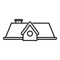 Roof icon outline vector. House repair vector