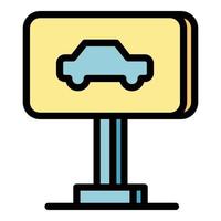 Billboard car icon vector flat