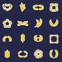 Ear corn icons set vector sticker