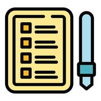 Task schedule pen board icon vector flat