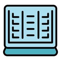 Computer task schedule icon vector flat