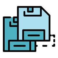 Floppy disk backup icon vector flat