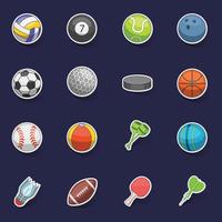 Sport balls icons set vector sticker