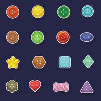 Clothes button icons set vector sticker