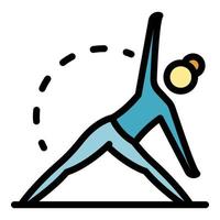 salud pilates icono vector plano