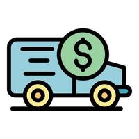 Dollar car icon vector flat