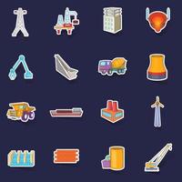 Industry icons set vector sticker