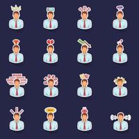 Stress icons set vector sticker