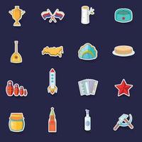 Russia icons set vector sticker