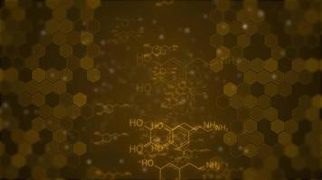 Chemistry Structure Background. Chemical Formula Structure Moving Animation. Camera Flying Through Chemical Formula Structure Health Care Medical Science Background, Dopamine Detox Structure Backgrou