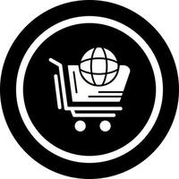 icono de vector de compras del mundo