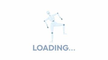Animated dancing human robot loader video