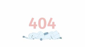 Animated robot failure 404 error video