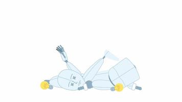 Animated broken down robot 404 error video