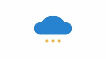 Animated cloud with drops preloader. Raining droplets. Waiting process. 4K video footage with alpha channel transparency. Website loader. Colorful loading progress icon animation for web UI design