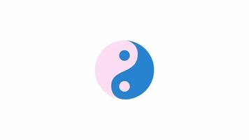 Animated spinning yin yang preloader. Energies balance. Waiting process. 4K video footage with alpha channel transparency. Website loader. Colorful loading progress icon animation for web UI design