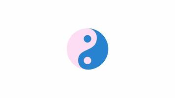 Animated spinning yin yang preloader. Energies balance. Waiting process. 4K video footage with alpha channel transparency. Website loader. Colorful loading progress icon animation for web UI design