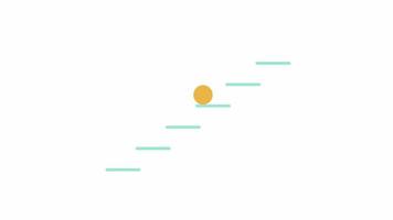 Animated climbing ladder preloader. Bouncing ball. Waiting process. 4K video footage with alpha channel transparency. Website loader. Colorful loading progress icon animation for web UI design