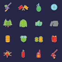 Paintball icons set vector sticker