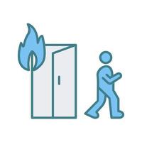 Unique Running from Fire Vector Icon