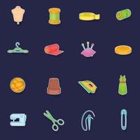 Tailoring icons set vector sticker