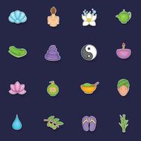 Spa icons set vector sticker