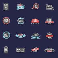 Black Friday icons set vector sticker