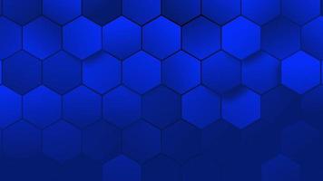 Blue hexagon pattern background, cell backdrop. Tile layout video