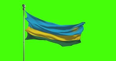 Ruanda National Flagge winken auf Chroma Schlüssel Hintergrund video