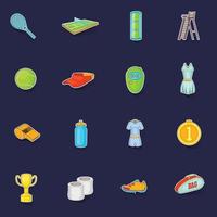 Tennis icons set vector sticker