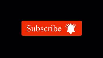 Subscribe button animation. Alpha channel transparent background video