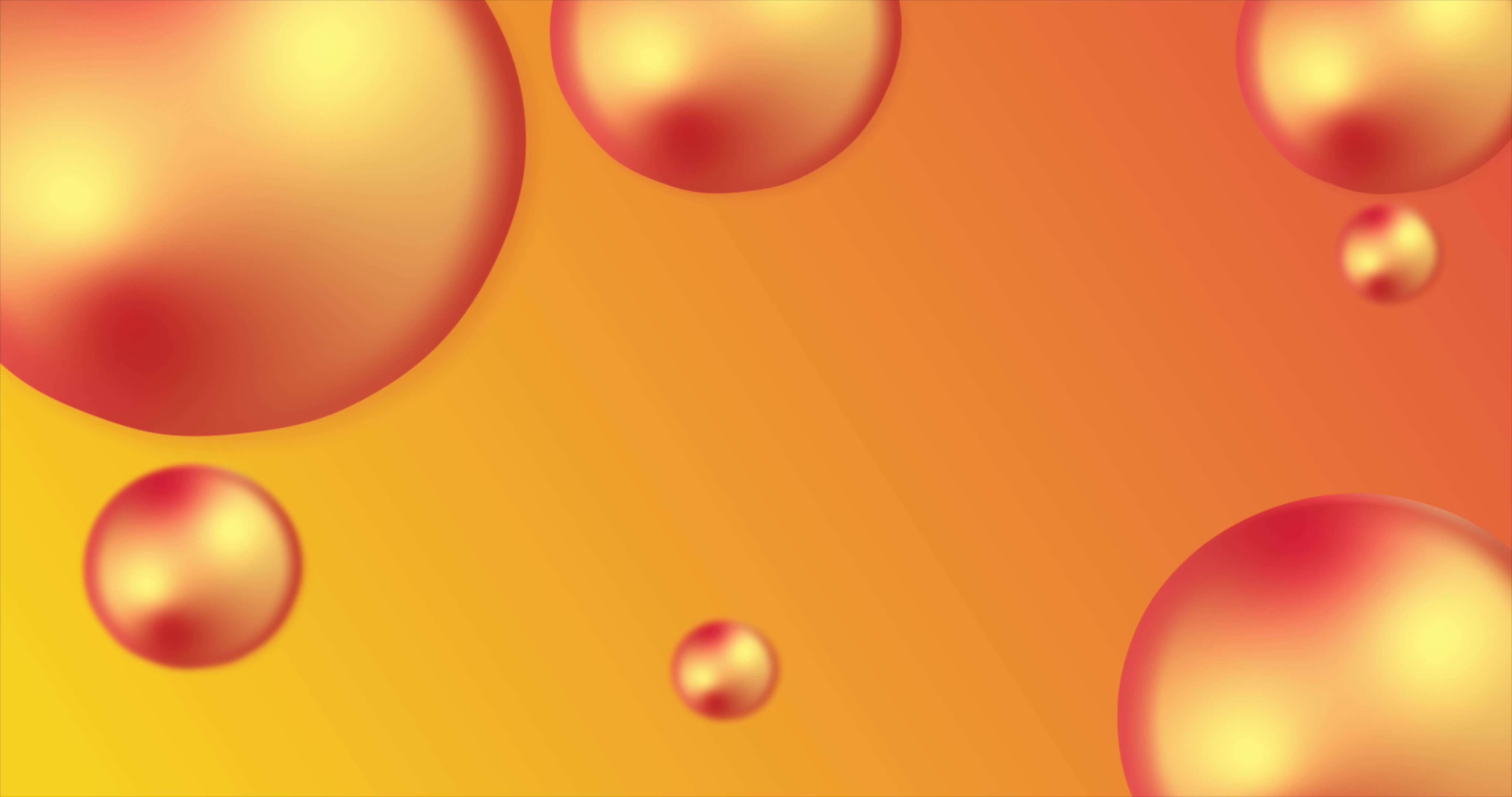 Background with bubbles. Orange abstract backdrop. 3D bubble with