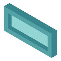 Rectangular window icon isometric vector. Narrow transparent rectangular window vector