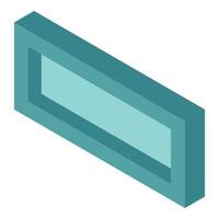 Rectangular window icon isometric vector. Narrow transparent rectangular window vector