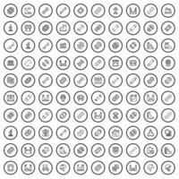 100 iconos extremos establecidos, estilo de contorno vector