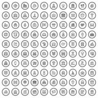 100 bay icons set, outline style vector