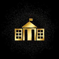 City hall gold, icon. Vector illustration of golden particle on gold vector background