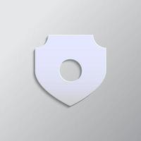 antivirus, security paper style, icon. Grey color vector background- Paper style vector icon.