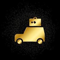 Auto, car, insurance, travel gold, icon. Vector illustration of golden particle background . Vector gold background