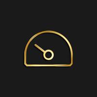 dashboard, performance, speed gold icon. Vector illustration of golden icon on dark background