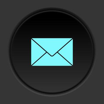 redondo botón icono carta. botón bandera redondo Insignia interfaz para solicitud ilustración en oscuro antecedentes vector