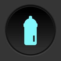 Dark button icon Feeding bottle. Button banner round badge interface for application illustration on darken background vector