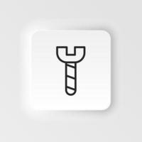 Pin, screw vector icon. Element of design tool for mobile concept and web apps vector. Thin neumorphic style vector icon for website design on neumorphism white background