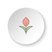 Round button for web icon, Growth symbol. Button banner round, badge interface for application illustration on white background vector