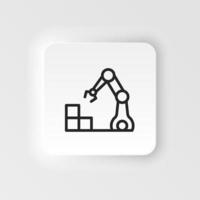 Hydraulic arm, industrial arm icon - Vector neumorphic style vector icon